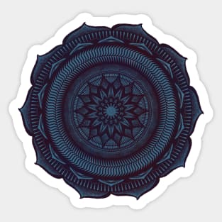 Purple on Blue Mandala Sticker